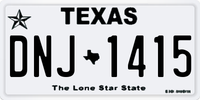 TX license plate DNJ1415