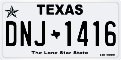 TX license plate DNJ1416