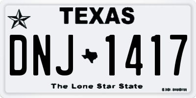 TX license plate DNJ1417
