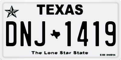 TX license plate DNJ1419