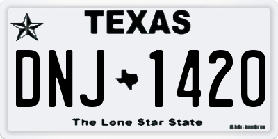 TX license plate DNJ1420