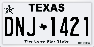 TX license plate DNJ1421