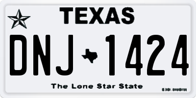 TX license plate DNJ1424