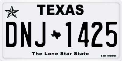 TX license plate DNJ1425