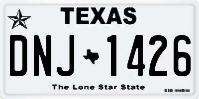 TX license plate DNJ1426
