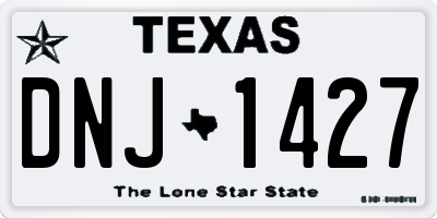 TX license plate DNJ1427