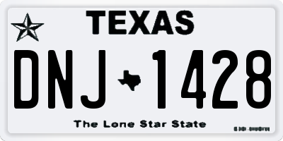 TX license plate DNJ1428