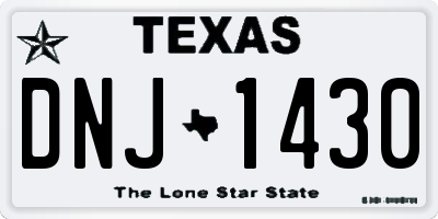 TX license plate DNJ1430