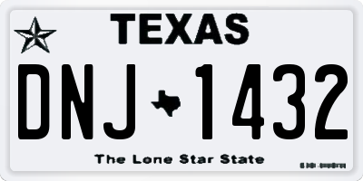 TX license plate DNJ1432