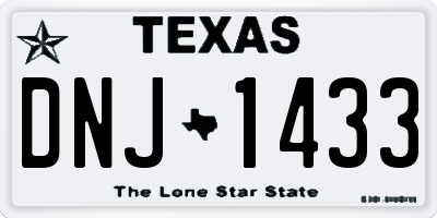 TX license plate DNJ1433