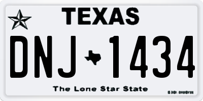 TX license plate DNJ1434