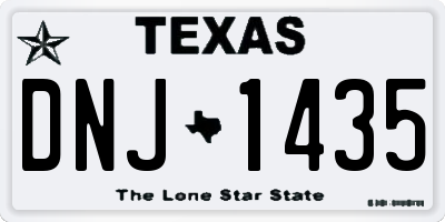 TX license plate DNJ1435
