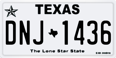 TX license plate DNJ1436