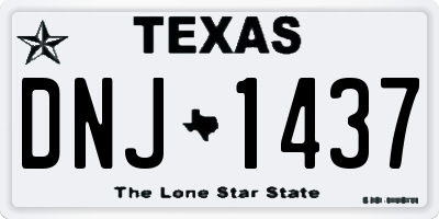 TX license plate DNJ1437