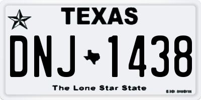 TX license plate DNJ1438