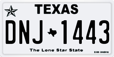 TX license plate DNJ1443