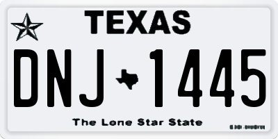 TX license plate DNJ1445