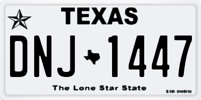 TX license plate DNJ1447