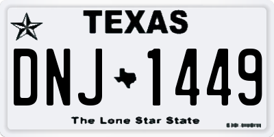 TX license plate DNJ1449