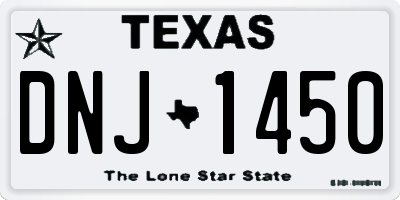 TX license plate DNJ1450