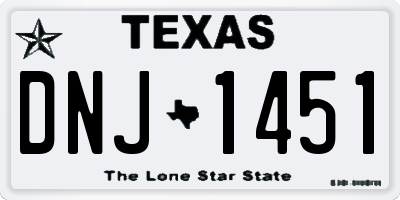 TX license plate DNJ1451