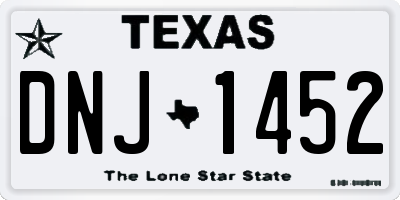 TX license plate DNJ1452