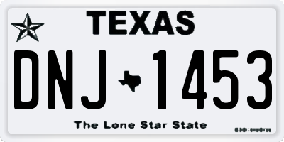 TX license plate DNJ1453