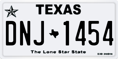 TX license plate DNJ1454