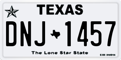 TX license plate DNJ1457