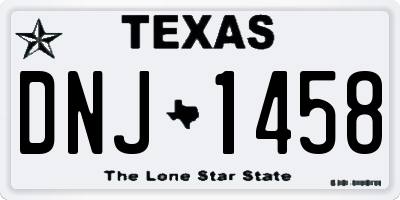 TX license plate DNJ1458