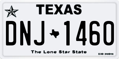 TX license plate DNJ1460