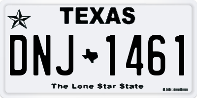 TX license plate DNJ1461
