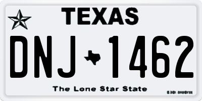 TX license plate DNJ1462
