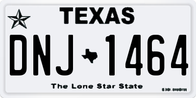 TX license plate DNJ1464