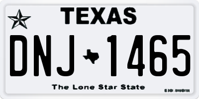 TX license plate DNJ1465