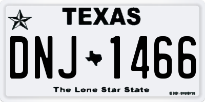 TX license plate DNJ1466