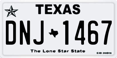 TX license plate DNJ1467
