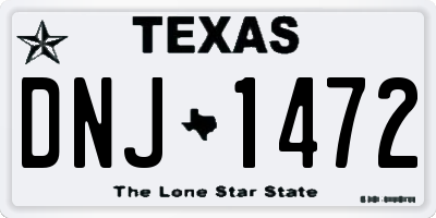 TX license plate DNJ1472