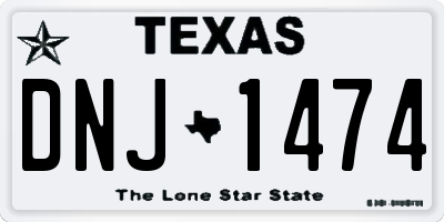 TX license plate DNJ1474
