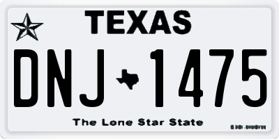 TX license plate DNJ1475