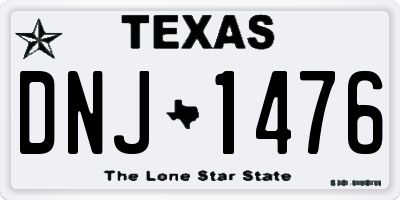 TX license plate DNJ1476