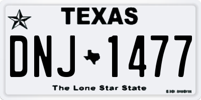TX license plate DNJ1477