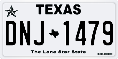 TX license plate DNJ1479