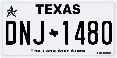 TX license plate DNJ1480