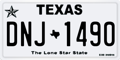 TX license plate DNJ1490
