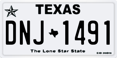 TX license plate DNJ1491