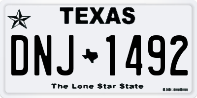 TX license plate DNJ1492