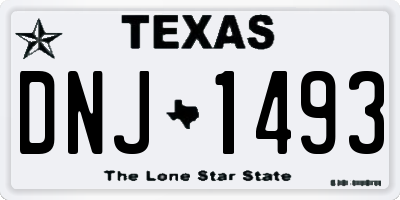 TX license plate DNJ1493
