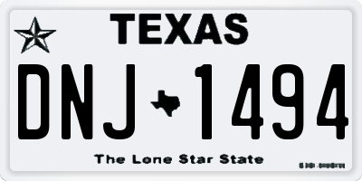 TX license plate DNJ1494