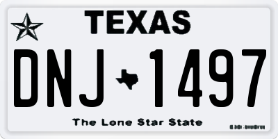 TX license plate DNJ1497